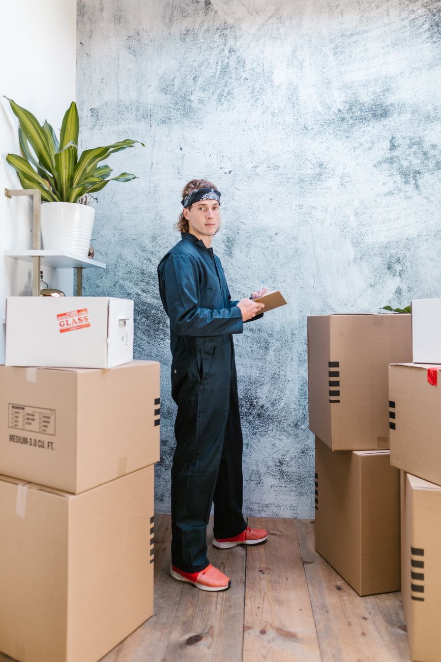 Moving boxes stacked in a truck during a residential relocation in Ruaraka.